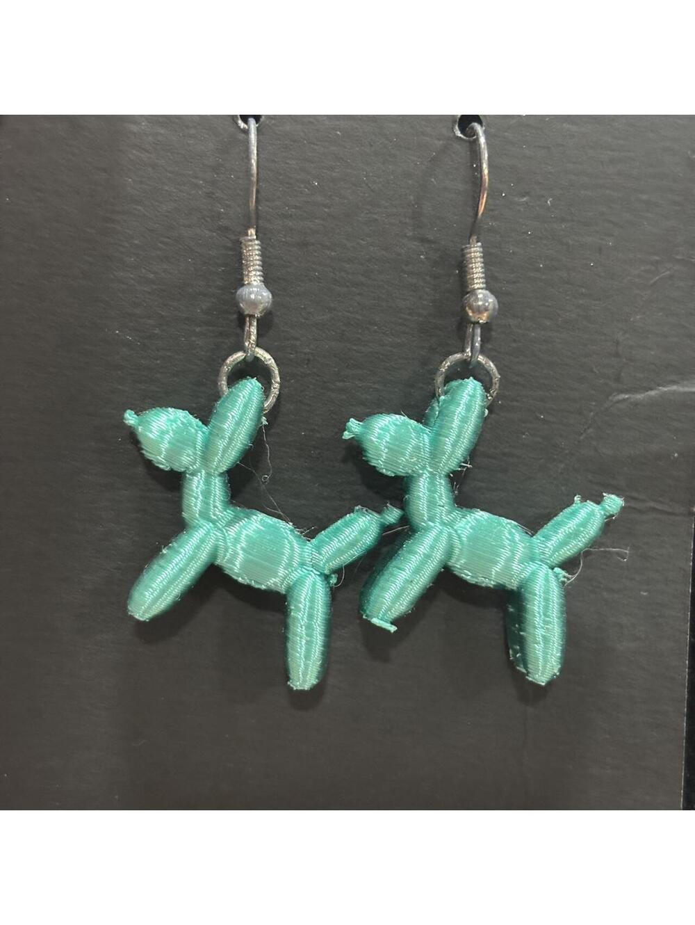 Turquoise Balloon Dog Shaped Dangle Earrings